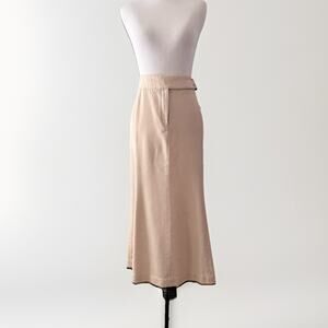 Vintage 90s Jones New York Skirt Size 16 Tan Beige Midi 100% Pure Wool 32” Waist